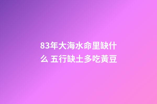 83年大海水命里缺什么 五行缺土多吃黃豆